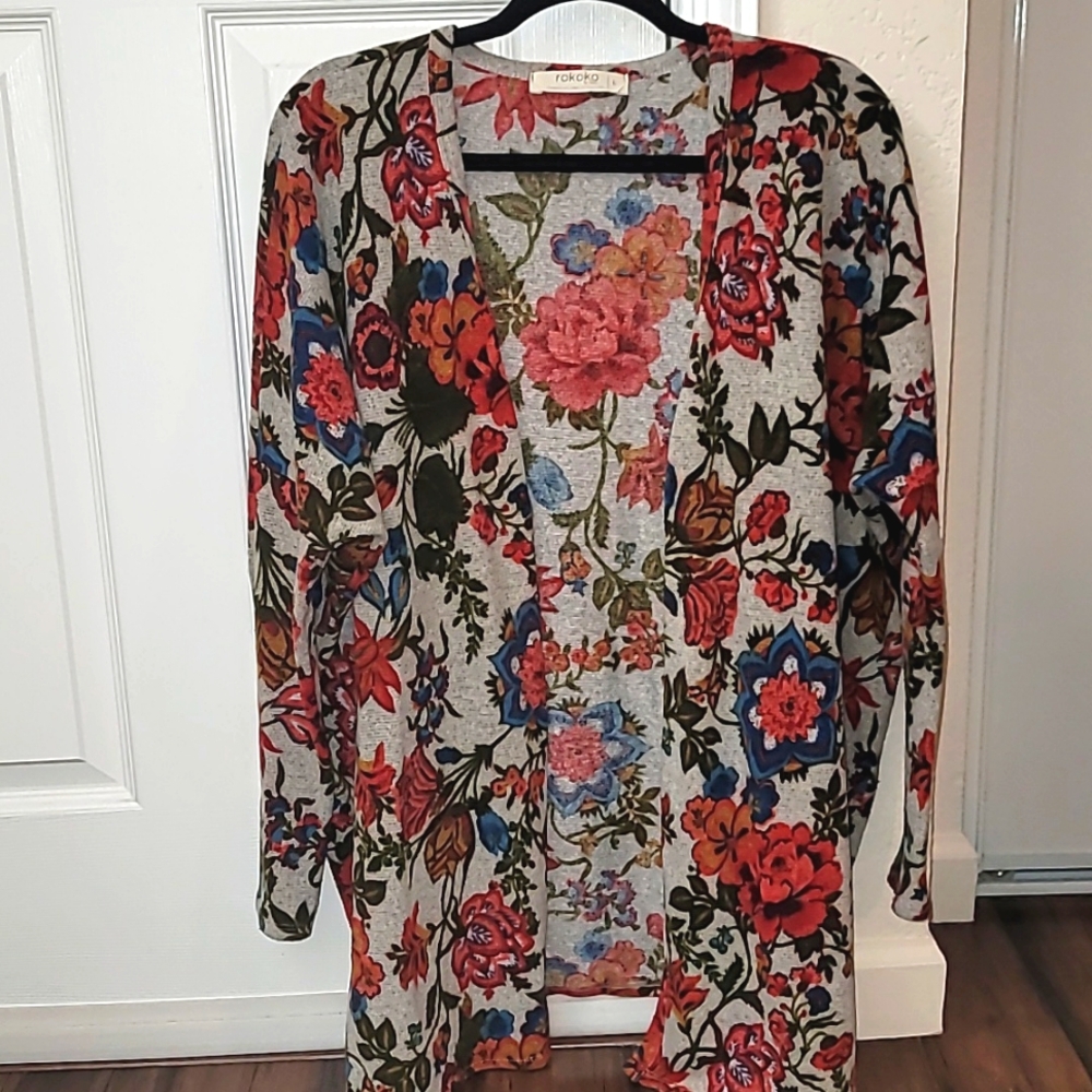 Floral Cardigan Sweater